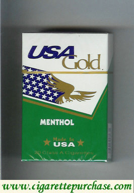 USA Gold Menthol cigarettes hard box